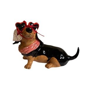 Blue Sky Clayworks "Valentine Hal" Valentine's Day Dachshund NWT Auth Retailer